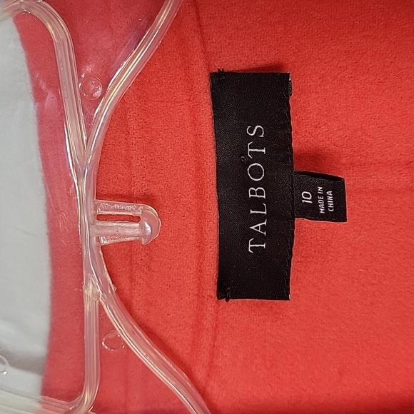 Talbots double faced wool blend blazer coral orange 10 - Picture 2 of 6